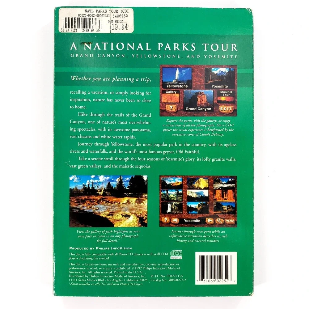 A National Parks Tour CD-I Philips Complete Big Box w/ Slip Cover Tested & Works